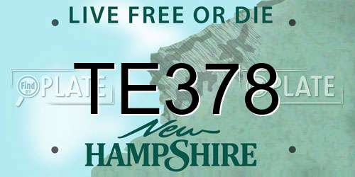 TE378 New Hampshire License Plate