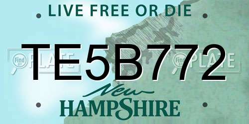 TE5B772 New Hampshire License Plate
