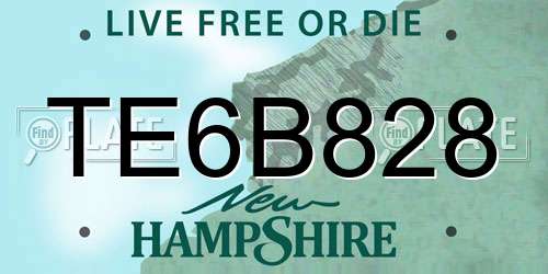 TE6B828 New Hampshire License Plate