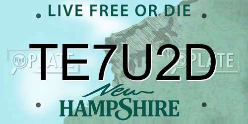 TE7U2D New Hampshire License Plate