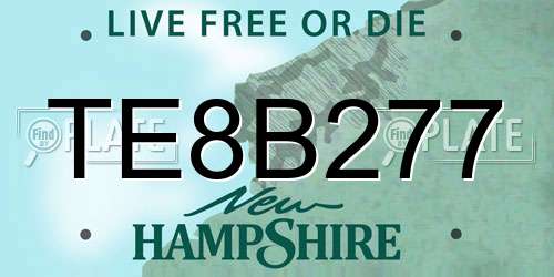 TE8B277 New Hampshire License Plate