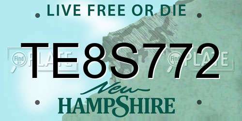 TE8S772 New Hampshire License Plate