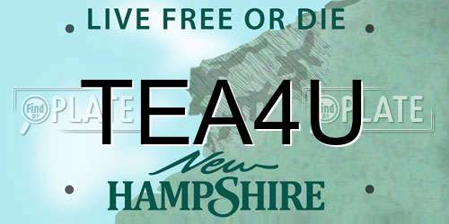 TEA4U New Hampshire License Plate