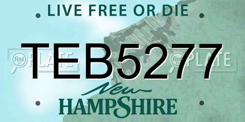 TEB5277 New Hampshire License Plate