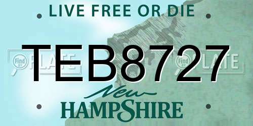 TEB8727 New Hampshire License Plate