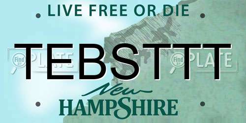 TEBSTTT New Hampshire License Plate