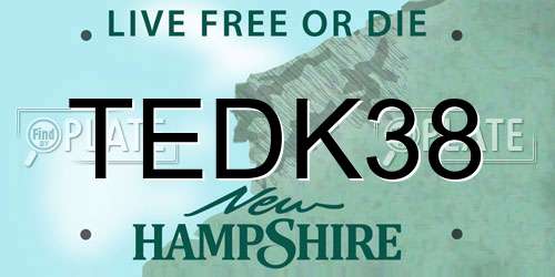 TEDK38 New Hampshire License Plate