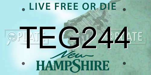 TEG244 New Hampshire License Plate