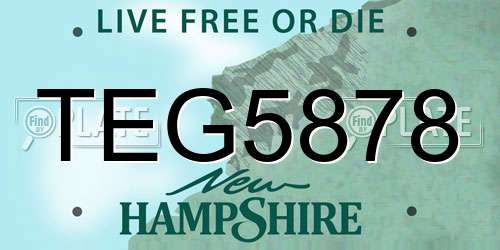 TEG5878 New Hampshire License Plate