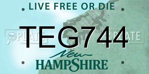 TEG744 New Hampshire License Plate