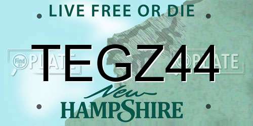 TEGZ44 New Hampshire License Plate