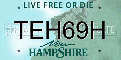 TEH69H New Hampshire License Plate