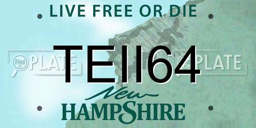 TEII64 New Hampshire License Plate