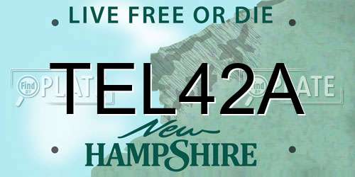TEL42A New Hampshire License Plate