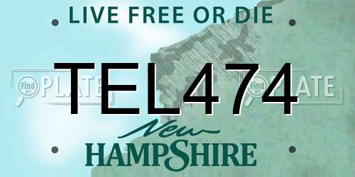 TEL474 New Hampshire License Plate