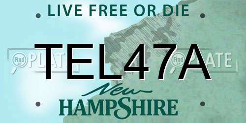 TEL47A New Hampshire License Plate