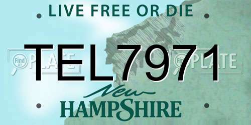 TEL7971 New Hampshire License Plate