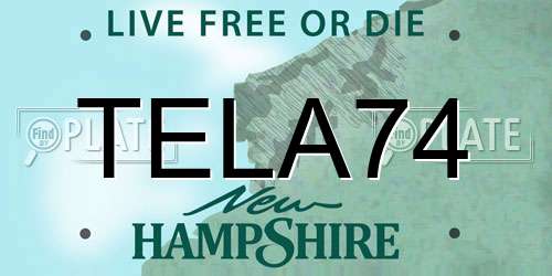 TELA74 New Hampshire License Plate