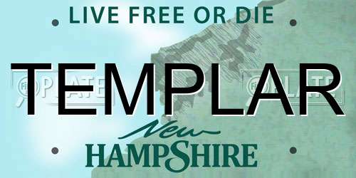 TEMPLAR New Hampshire License Plate