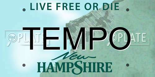 TEMPO New Hampshire License Plate