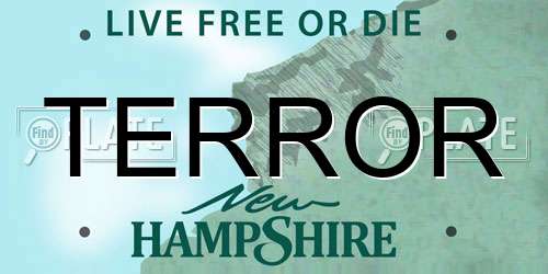 TERROR New Hampshire License Plate