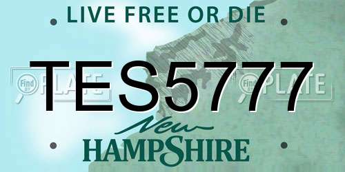 TES5777 New Hampshire License Plate