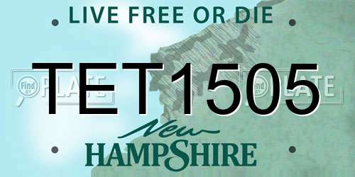 TET1505 New Hampshire License Plate