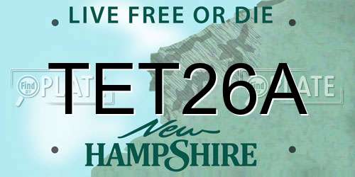 TET26A New Hampshire License Plate