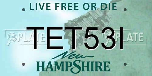 TET53I New Hampshire License Plate