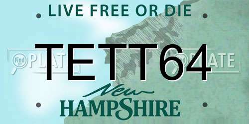TETT64 New Hampshire License Plate