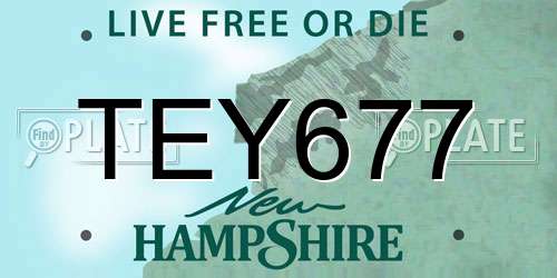TEY677 New Hampshire License Plate