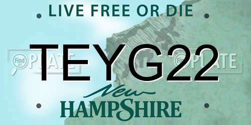 TEYG22 New Hampshire License Plate