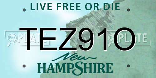 TEZ91O New Hampshire License Plate