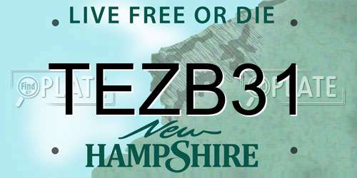 TEZB31 New Hampshire License Plate