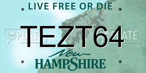 TEZT64 New Hampshire License Plate