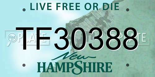 TF30388 New Hampshire License Plate