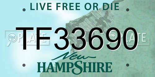 TF33690 New Hampshire License Plate