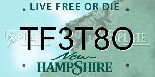 TF3T8O New Hampshire License Plate