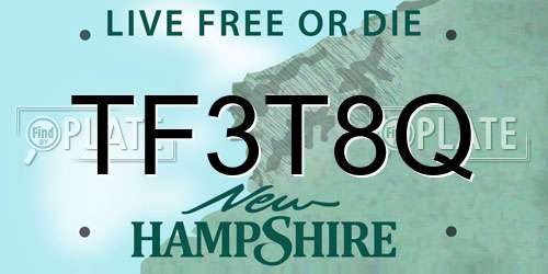 TF3T8Q New Hampshire License Plate