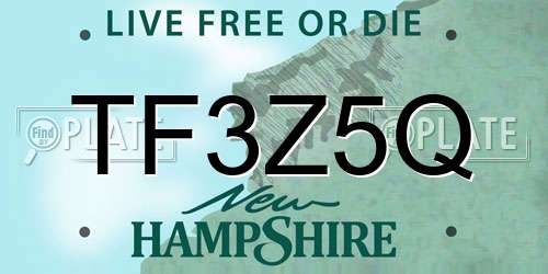 TF3Z5Q New Hampshire License Plate