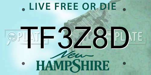 TF3Z8D New Hampshire License Plate