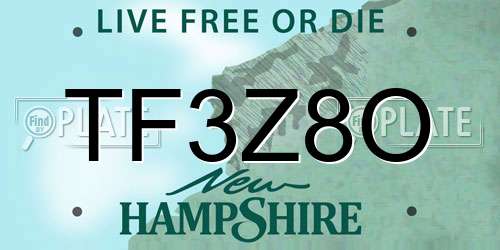TF3Z8O New Hampshire License Plate