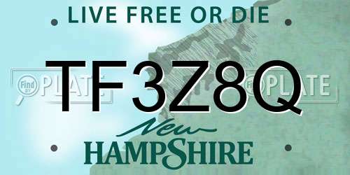 TF3Z8Q New Hampshire License Plate
