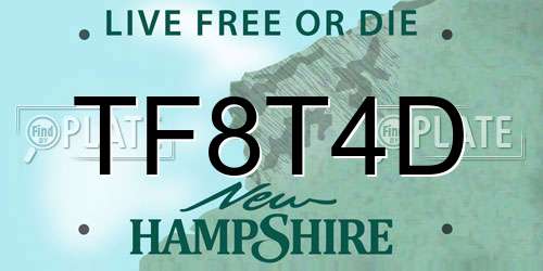 TF8T4D New Hampshire License Plate