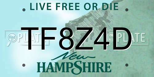 TF8Z4D New Hampshire License Plate