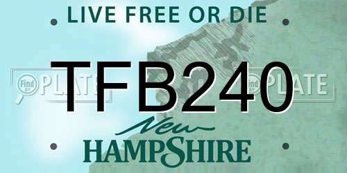 TFB240 New Hampshire License Plate