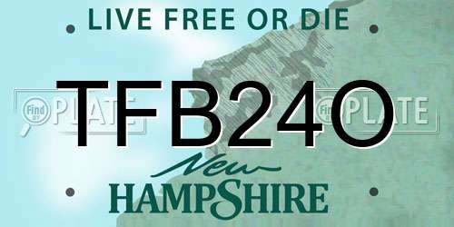 TFB24O New Hampshire License Plate