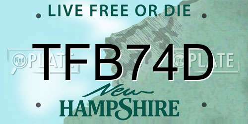 TFB74D New Hampshire License Plate