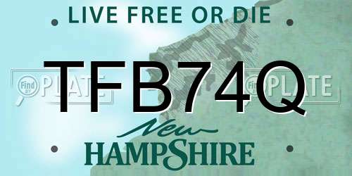 TFB74Q New Hampshire License Plate