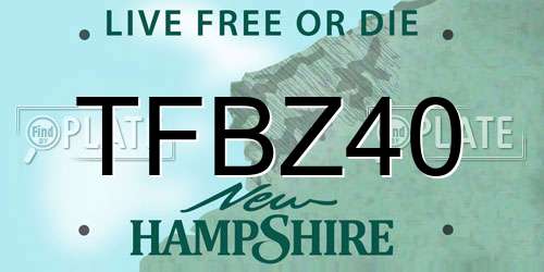 TFBZ40 New Hampshire License Plate